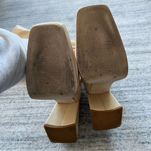 Princess Polly Montgomery Boots Cream Croc Size 9 - Picture 9 of 11